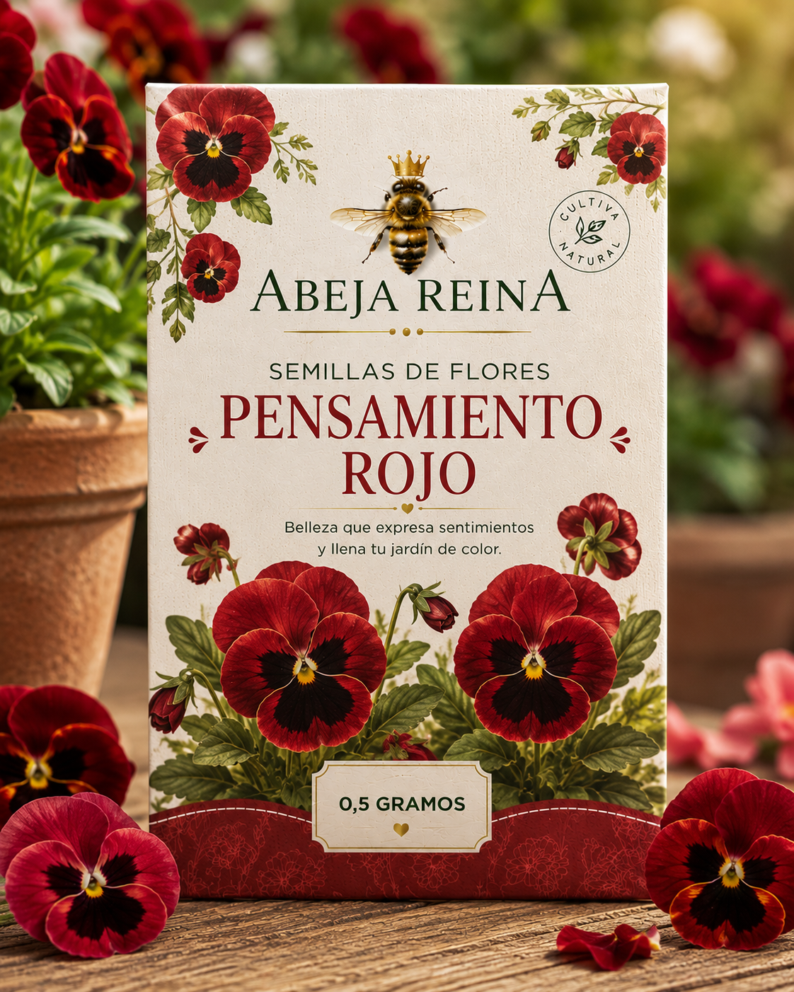 SEMILLAS DE FLOR - PENSAMIENTO ROJO